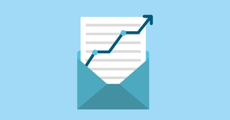 opened email showing an upward trending line graph to represent an increase in email open and response rates