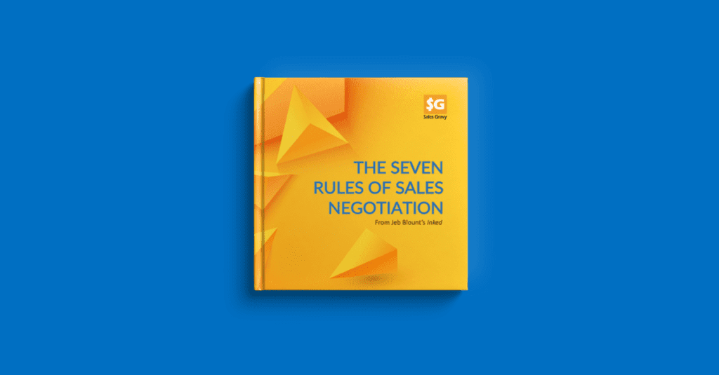 A strategic framework for sales negotiation from Sales Gravy, featuring the seven core rules for sales leaders to improve win rates and protect revenue through expert-led sales enablement and coaching.