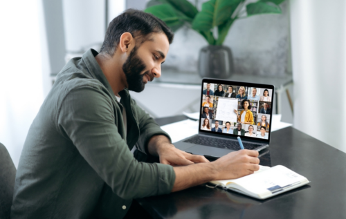 Image of a salesperson attending Sales Gravy University that offers thousands of hours live and on-demand sales training for salespeople.