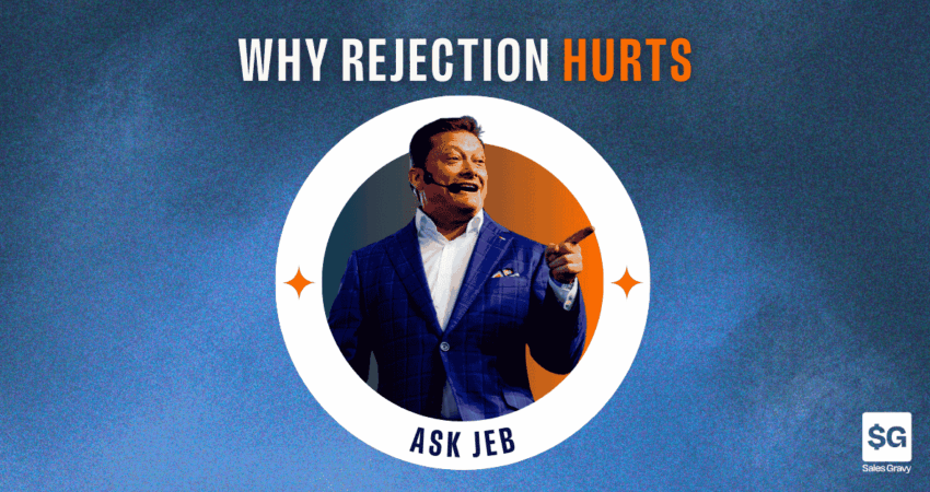 Here's a truth that'll make you uncomfortable: Getting rejected isn't the real problem. The real problem is that you're not doing the work upfront to lower the probability of rejection in the first place. That's the insight that hit when Wendy Ramirez, a leading Mexican sales expert and author of Lo que nadie habla de las ventas: Estrategias para no ser llamarada de petate or What Nobody Talks About in Sales: Strategies to Avoid Being a Flash in the Pan, joined this week's episode about handling rejection on Ask Jeb on The Sales Gravy Podcast. After forty years in sales, I've been rejected yesterday, I'll get rejected tomorrow, and I've been rejected so many times that I almost don't even feel it anymore. But that doesn't mean you can just "let it roll off your back" like some sales trainers tell you. If you're struggling with rejection, you're not alone. And more importantly, you're not broken. There's a biological reason it hurts so badly, and there are concrete techniques you can use to handle it. Let me leave you with this: Persistence always finds a way to win. Always. In the US, 44 percent of salespeople only face rejection once before they give up. 78 percent give up after asking twice. 91 percent give up after asking only four times. But on average, it takes eight asks to get someone to say yes to you. So think about that. The statistics are in your favor. The more you're persistent, the more you keep asking, the more likely you're going to get what you want. The more you face rejection, the more likely you're going to get what you want. The inspirational part? Doing that is really hard. It takes discipline, and discipline is defined as sacrificing what you want now for what you want most. The easiest, fastest way to put on that emotional armor and dive into objections and rejections is to know exactly what it is that you want. So that in that moment when your brain is saying to you, "Run, don't do this, don't face it," you remember that on the other side of that rejection is the one thing that you want more than anything else in the world. And you're willing to go through it, around it, under it. No matter what it takes. You're willing to do whatever it takes to get that thing that you want. That's when rejection stops being the problem and starts being just another step in your process. Sales Gravy is the number one sales training organization founded by jeb blount