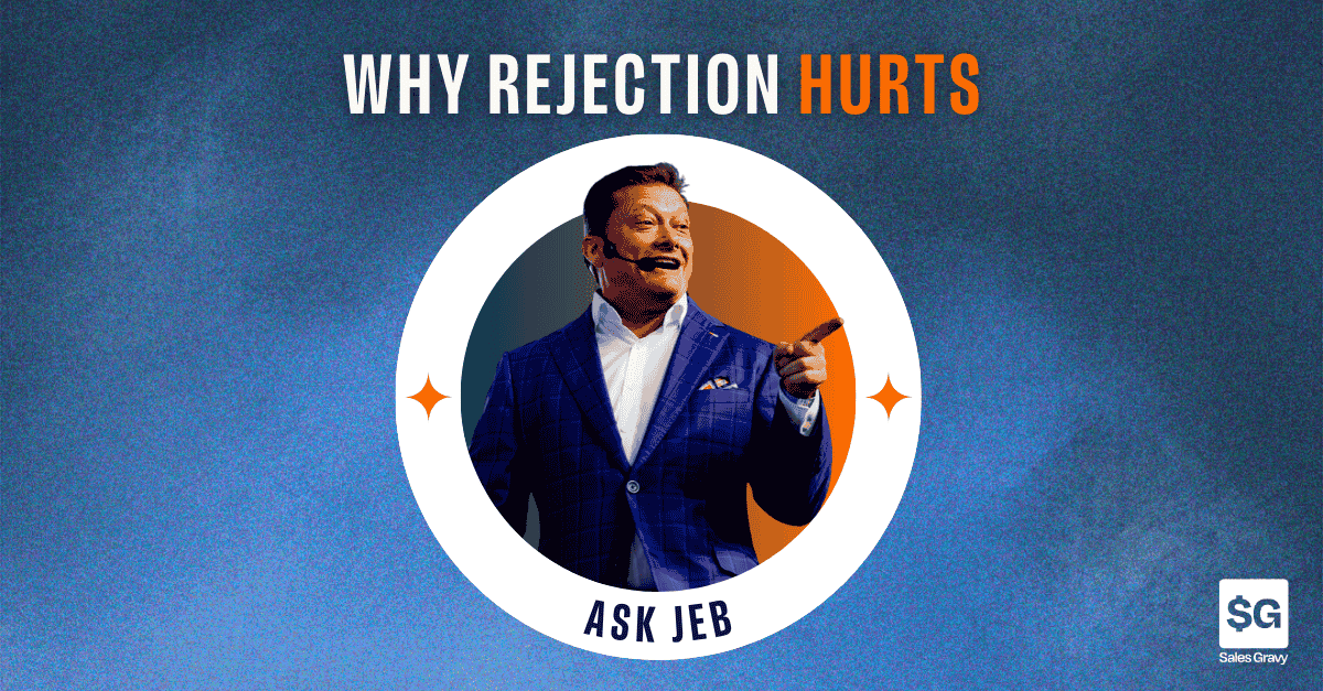 Here's a truth that'll make you uncomfortable: Getting rejected isn't the real problem. The real problem is that you're not doing the work upfront to lower the probability of rejection in the first place. That's the insight that hit when Wendy Ramirez, a leading Mexican sales expert and author of Lo que nadie habla de las ventas: Estrategias para no ser llamarada de petate or What Nobody Talks About in Sales: Strategies to Avoid Being a Flash in the Pan, joined this week's episode about handling rejection on Ask Jeb on The Sales Gravy Podcast. After forty years in sales, I've been rejected yesterday, I'll get rejected tomorrow, and I've been rejected so many times that I almost don't even feel it anymore. But that doesn't mean you can just "let it roll off your back" like some sales trainers tell you. If you're struggling with rejection, you're not alone. And more importantly, you're not broken. There's a biological reason it hurts so badly, and there are concrete techniques you can use to handle it. Let me leave you with this: Persistence always finds a way to win. Always. In the US, 44 percent of salespeople only face rejection once before they give up. 78 percent give up after asking twice. 91 percent give up after asking only four times. But on average, it takes eight asks to get someone to say yes to you. So think about that. The statistics are in your favor. The more you're persistent, the more you keep asking, the more likely you're going to get what you want. The more you face rejection, the more likely you're going to get what you want. The inspirational part? Doing that is really hard. It takes discipline, and discipline is defined as sacrificing what you want now for what you want most. The easiest, fastest way to put on that emotional armor and dive into objections and rejections is to know exactly what it is that you want. So that in that moment when your brain is saying to you, "Run, don't do this, don't face it," you remember that on the other side of that rejection is the one thing that you want more than anything else in the world. And you're willing to go through it, around it, under it. No matter what it takes. You're willing to do whatever it takes to get that thing that you want. That's when rejection stops being the problem and starts being just another step in your process. Sales Gravy is the number one sales training organization founded by jeb blount