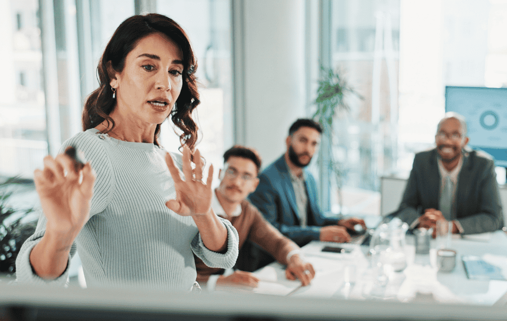 A fractional sales leader conducting a high-impact team coaching session. Demonstrating how Sales Gravy experts install the discipline and prospecting frameworks required to accelerate pipeline velocity and team productivity.