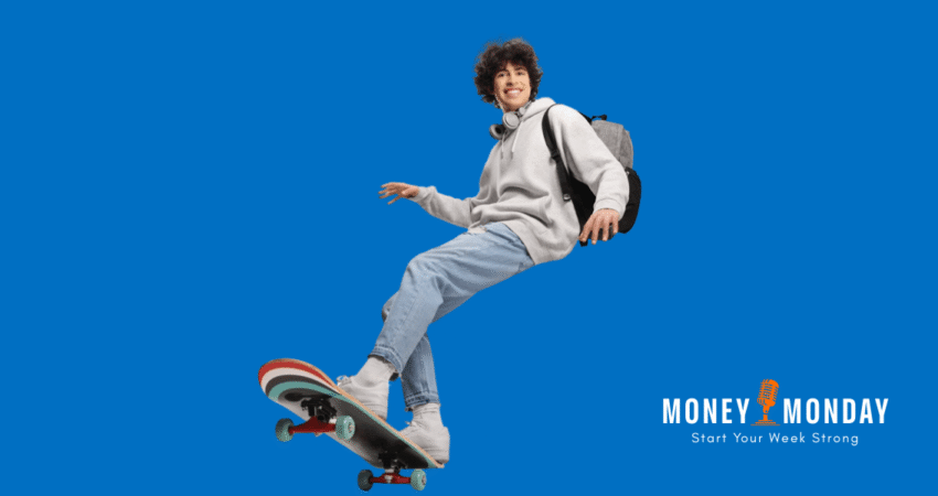 Jeb Blount on the Money Monday Sales Gravy Podcast discussing how to master new sales skills through the lens of skateboarder discipline. This image highlights the importance of sales persistence and why reps give up on sales techniques too soon before they see results.