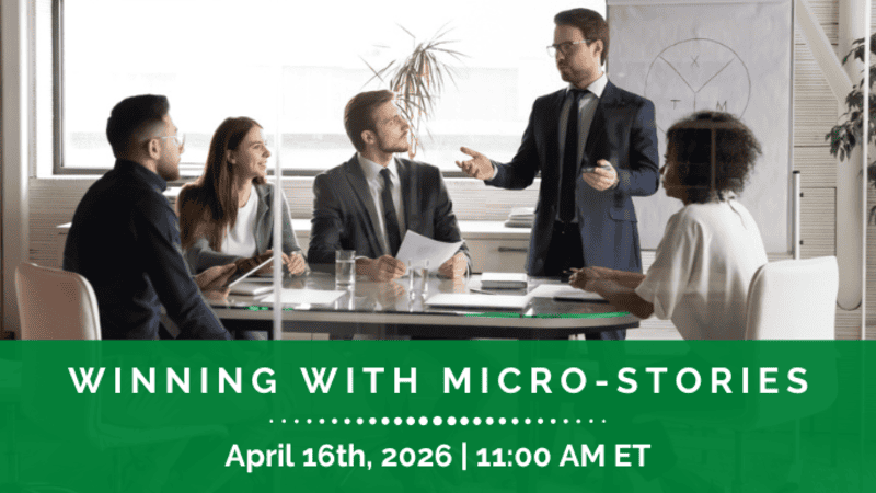 THE WINNING WITH MICRO-STORIES WORKSHOP The only way to win the sale is to get prospects to say YES to a series of commitments. The challenge is that buyers often put up resistance and hit you with objections when you ask for these commitments causing pipeline opportunities to stall. In this virtual instructor-led workshop you'll learn how to leverage micro-stories to break through resistance and compel prospects to move forward. Micro-stories are a powerful way to gain credibility, differentiate yourself from competitors, minimize fear, and overcome objections. THIS 120-MINUTE WORKSHOP COVERS The psychology of micro-stories and how they help you influence decision making How to leverage micro-stories for competitive differentiation How to leverage social proof for building credibility and trust with buyers The Three Part Micro-Story Framework The eight elements of effective micro-stories Where and when to apply micro-stories in your sales process How to use micro-stories to minimize fear, get past buying commitment objections, and close the sale