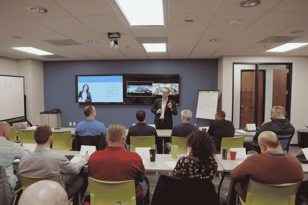 Sales team in a Fanatical Prospecting Bootcamp training session — curriculum overview from Sales Gravy