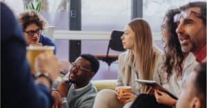 Image of a large sales team participating in a Sales Gravy training workshop